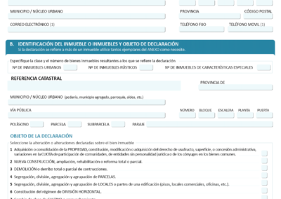 DECLARACIÓ PER MODIFICACIÓ, TOTAL O PARCIAL, DE L’ÚS O DESTÍ DELS IMMOBLES O LOCALS